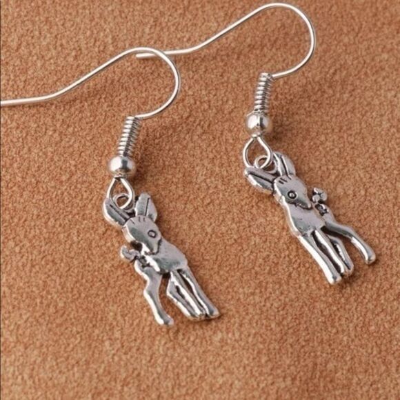 Sterling Silver Reindeer Elk Earrings Holiday Winter Earrings NEW - Picture 3 of 3